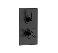 nuie CLL4207 Aztec Twin Concealed Thermostatic Shower Valve with Diverter-2 Outlets, 215mm, Matt Black