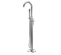 nuie CLX321 Aztec Modern Bathroom Floor Standing Bath Shower Mixer Tap with Kit, 1200mm, Chrome