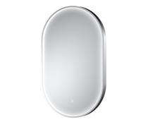 Nuie Columba Inset Framed Oval Illuminated LED Mirror with Demister and Touch Sensor | Chrome | Glass/Aluminium | 800mm x 500mm