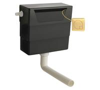 Nuie Concealed Cistern and Square Dual Flush Plate | Brushed Brass | ABS | 334mm x 303mm x 136mm