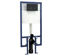 nuie Dual Flush Concealed Cistern Frame Round Plate - Black