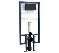 nuie Dual Flush Concealed Cistern Frame Square Plate - Black