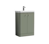 Core Floor Standing 2 Door Vanity Unit with Basin Satin Green