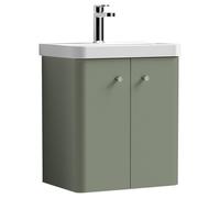 Nuie Core 500 Wall Hung 2-door Unit & Basin - Satin Green, Green