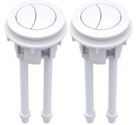 nuie CPB101 Accessory Modern Bathroom Round Toilet Cistern Dual Flush Push Button, Matt White (Pack of 2)