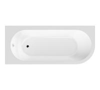 Nuie Crescent Left Hand Back to Wall Corner Bath | White | Plastic | 1700mm x 725mm