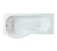 Nuie Curved P-Shaped Single-Ended Left-Hand Bath Acrylic Gloss 1695 X 850 X 420 mm