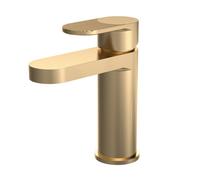 Nuie Cyprus Mono Basin Mixer Tap with Push Button Waste | Brushed Brass | 52mm x 160mm x 150mm