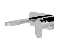Nuie Cyprus Wall Mounted 2 Tap Hole Basin Mixer with Plate | Chrome | Brass | 180mm x 108mm x 193mm