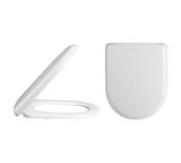 Nuie D Shaped Soft Close Toilet Seat | White | Polypropylene | 367mm x 61mm x 465mm