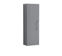 Nuie Deco Single Door Tall Wall Hung Storage Unit | Satin Grey | MDF | 400mm