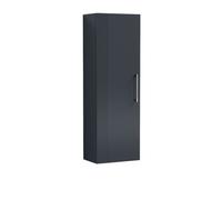 Nuie Deco Single Door Tall Wall Hung Storage Unit | Satin Soft Black | MDF | 400mm