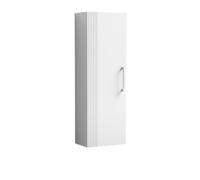 Nuie Deco Single Door Tall Wall Hung Storage Unit | Satin White | MDF | 400mm