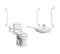 Nuie Doc M Bathroom Pack with Grab Rails | White | Plastic