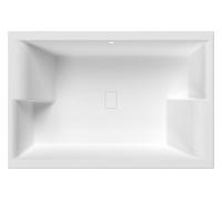 Nuie Double Ended Inset Spa Bath, Extra Large Acrylic Soaking Bathroom Tub, Modern Wide Double Bath In White, 1800X1200mm