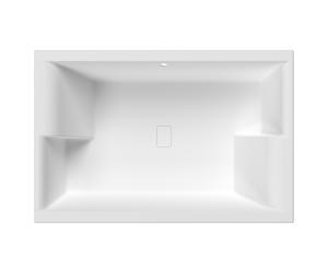 Nuie Double Ended Inset Spa Bath with Legs | White | Acrylic | 1800mm x 1200mm