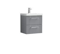 Deco Wall Mounted 2 Drawer Vanity Unit with Basin Satin Grey