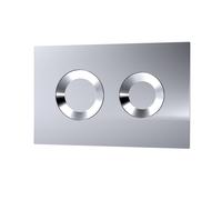 Nuie Dual Flush Plate with Round Push Buttons | Chrome | Plastic | 267mm x 170mm x 11mm