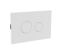 Nuie Dual Flush Plate with Round Push Buttons | Matt White | ABS | 210mm x 140mm x 99mm