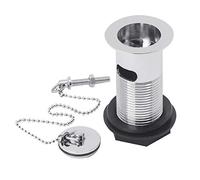 Nuie E303 ǀ Modern Bathroom Contract Basin Waste with Poly Plug and Ball Chain, 88mm x 60mm, Chrome | Simple
