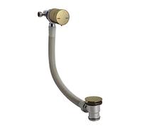 nuie E801 Wastes & Extras Modern Bathroom Freeflow Bath Filler Tap with Waste, 68mm, Brushed Brass