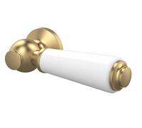 nuie E870 Accessory Traditional Bathroom Ceramic Lever WC Handle, Brushed Brass