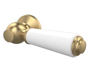 nuie E870 Accessory Traditional Bathroom Ceramic Lever WC Handle, Brushed Brass