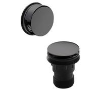 Nuie Easyclean Push Button Bath Waste with Minamilist Overflow | Brushed Pewter | Brass | 70mm x 580mm x 70mm