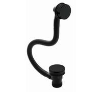 Nuie Easyclean Push Button Bath Waste with Minamilist Overflow | Matt Black | Brass | 70mm x 70mm x 100mm
