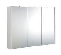 Nuie Eden 3 Door Mirrored Cabinet | Gloss White | Glass/MDF | 900mm