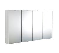 Nuie Eden 4 Door Mirrored Cabinet | Gloss White | Glass/MDF | 1200mm