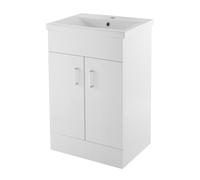 Nuie Eden Vanity Unit and Mid Edge Ceramic Basin | Gloss White | MDF | 500mm
