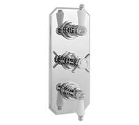 Nuie Edwardian Triple Concealed Shower Valve | Chrome | Brass | 120mm x 280mm x 124mm