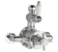 Nuie Edwardian Twin Exposed Shower Valve | Chrome | Brass | 150mm x 190mm x 162mm