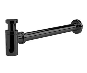 nuie EK402 Accessory Modern Bathroom Round Minimalist Bottle Trap with 300mm Extension Tube, Black