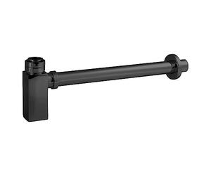 nuie EK406 Accessory Modern Bathroom Square Bottle Trap with 300mm Extension Tube, Black
