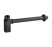 nuie EK406 Modern Bathroom Square Bottle Trap with 300mm Extension Tube, 182 x 70 x 70mm, Black
