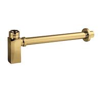 nuie EK806 Modern Bathroom Square Bottle Trap with 300mm Extension Tube, 182 x 70 x 70mm, Brushed Brass