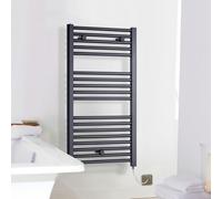 Nuie Electric Heated Ladder Towel Rail 720 x 400mm Anthracite Modern Radiator