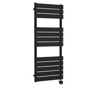 Nuie Electric Heated Towel Rail | Matt Black | Steel | 1213mm x 500mm