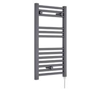Nuie Electric Round Ladder Rail | Anthracite | Steel | 720mm x 400mm