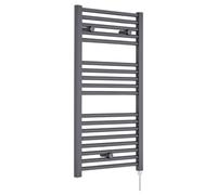 Nuie Electric Round Ladder Rail | Anthracite | Steel | 920mm x 480mm