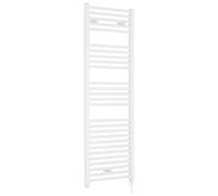 Nuie Electric Round Ladder Rail | Gloss White | Steel | 1375mm x 480mm