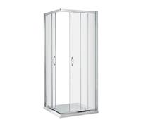 Nuie Ella Corner Entry Shower Enclosure | Chrome | Aluminium | 800mm x 1850mm