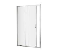 Hudson Reed Ella Pivot Shower Door, Frame Glass Bathroom Shower Enclosure With Toughened Safety Glass In Chrome, 1850 X 1200mm
