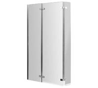 Nuie Ella L Shaped Hinged Bath Screen - Satin Chrome