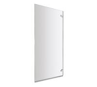 Nuie Ella Square Shower Bath Hinged Bath Screen | Chrome | Glass/Aluminium | 780mm