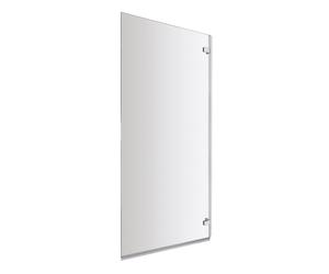 Nuie Ella Square Shower Bath Hinged Bath Screen | Chrome | Glass/Aluminium | 780mm