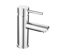 Nuie FJ318 Series Two ǀ Modern Bathroom Round Mono Basin Mixer Tap with Push Button Waste, 52 x 150 x 131mm, Chrome