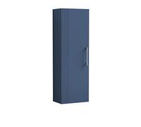 nuie FLT362 Deco Modern Bathroom Wall Hung 1 Soft Close Door Part Fluted Tall Unit, Satin Blue